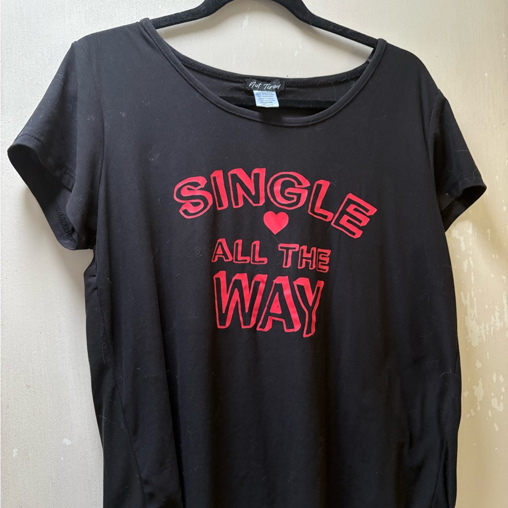 Black "Single All The Way" Graphic Tee